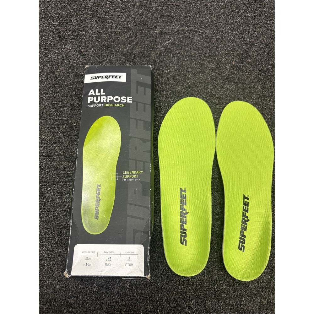 Superfeet All Purpose Support High Arch - Max Insole Thickness US size 9.5-11 E
